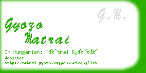 gyozo matrai business card